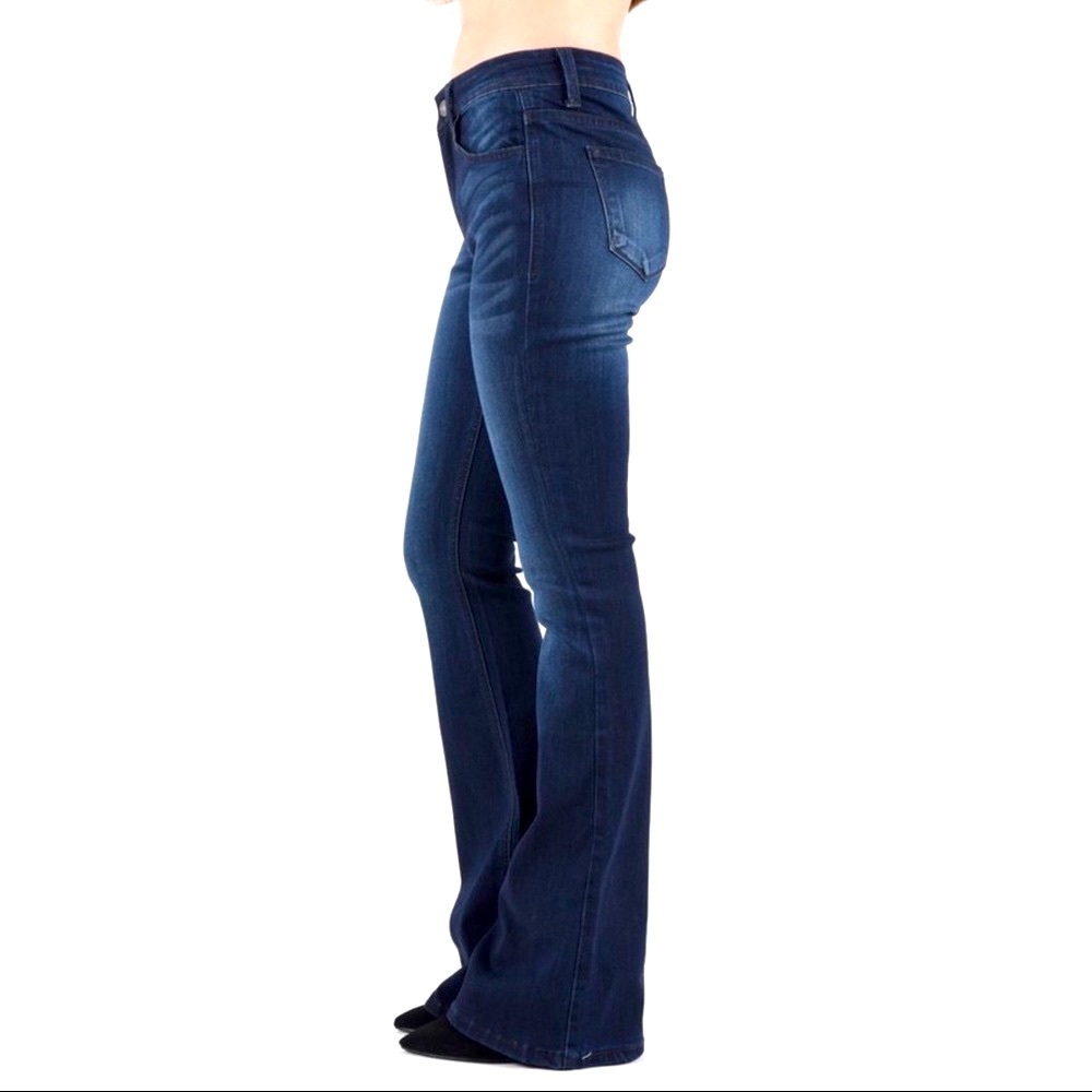 RESTOCK!! kancan mid rise flares super dark wash - Picture 2 of 12